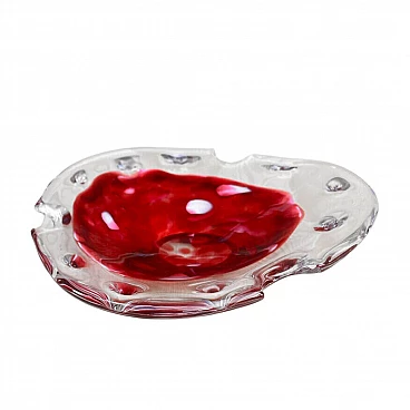 Murano glass ashtray in the shape of a leaf, 1970s