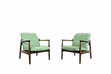 Pair of GFM-64 armchairs by Edmund Homa for Gościcińskie Fabryki Mebli, 1960s