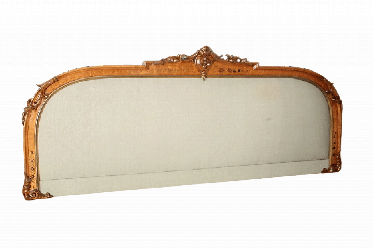 Napoleon III walnut and beige velvet headboard, late 19th century 16