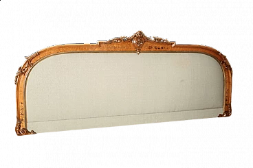 Napoleon III walnut and beige velvet headboard, late 19th century