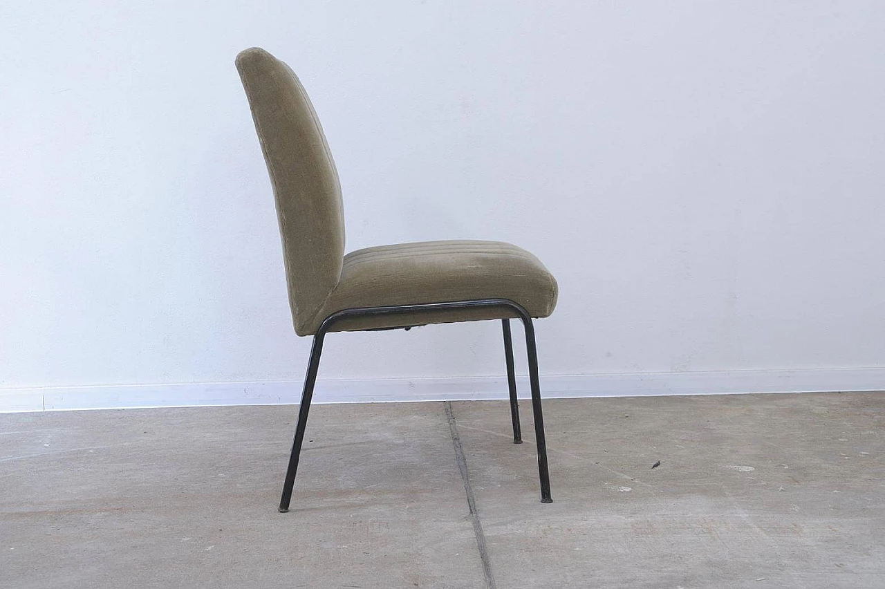 4 Dining chairs with curved backrests in Pierre Guariche style, 1960s 13