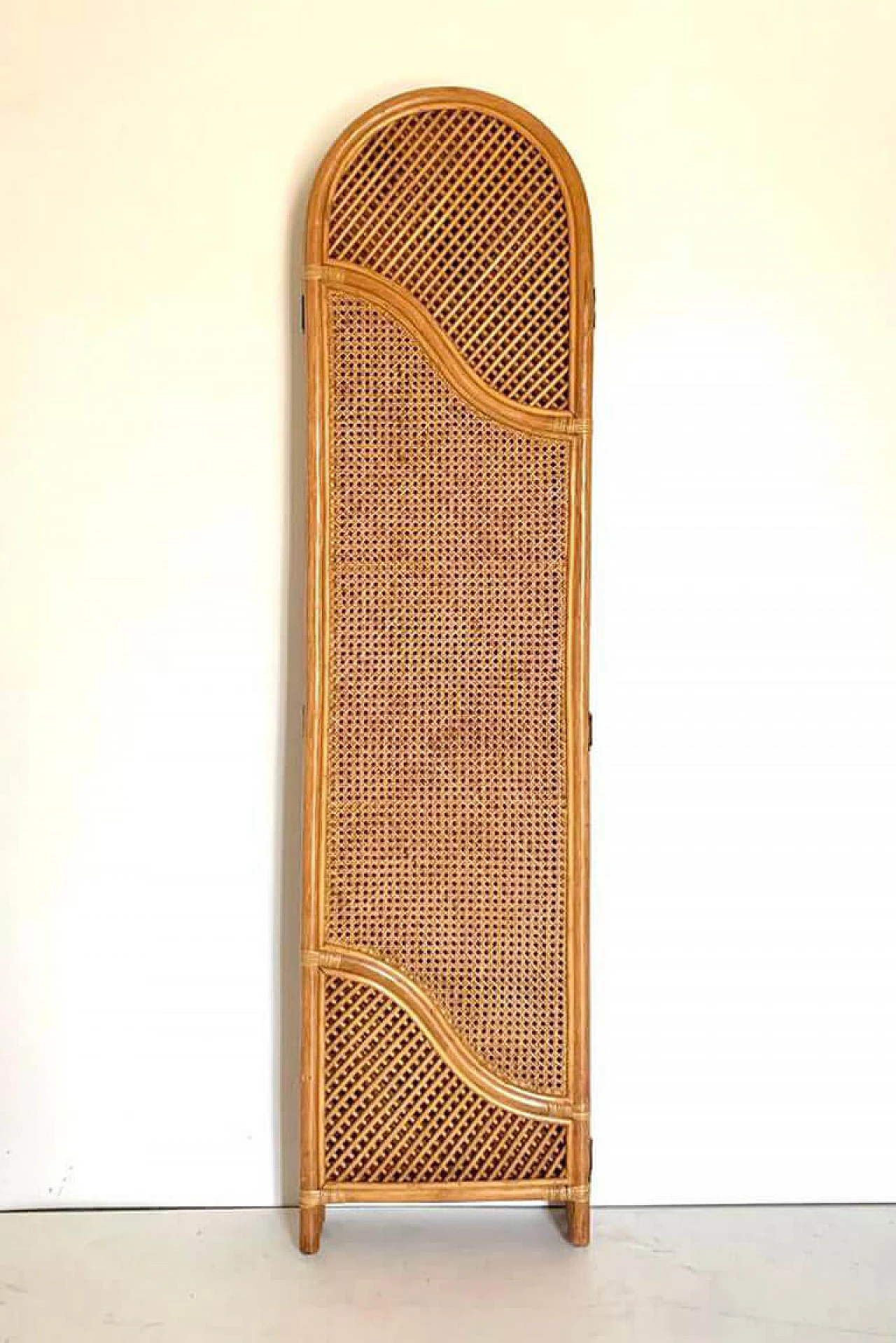 Pannello separè modulare in bambù, anni '70 6