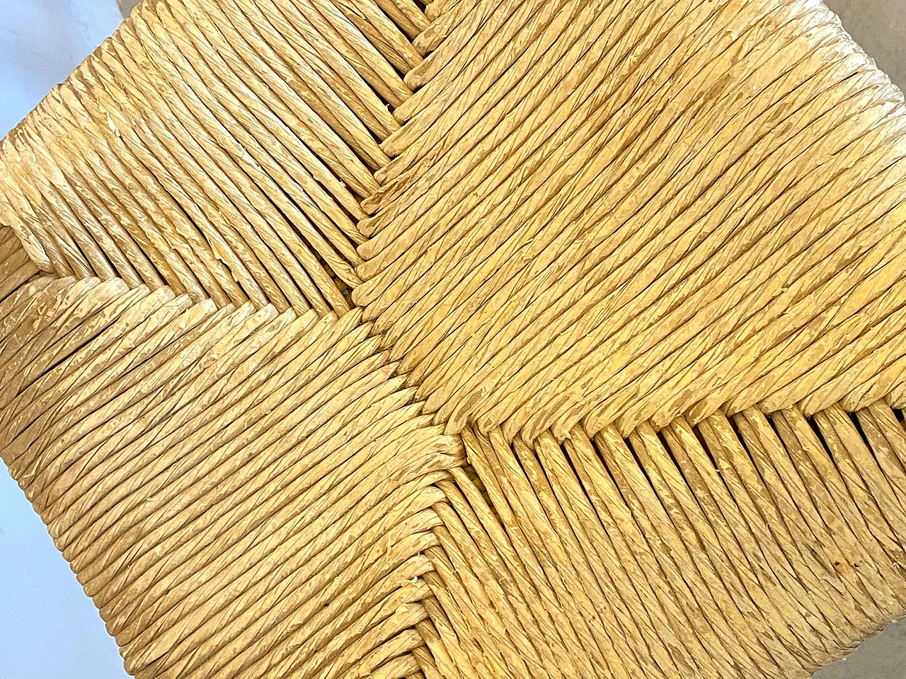 5 Sgabelli da bar in faggio e paglia, anni '80 11