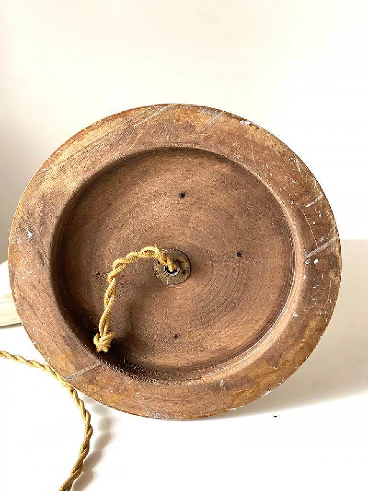 Table lamp in Art Deco style made of glass and wood, 1940s 1