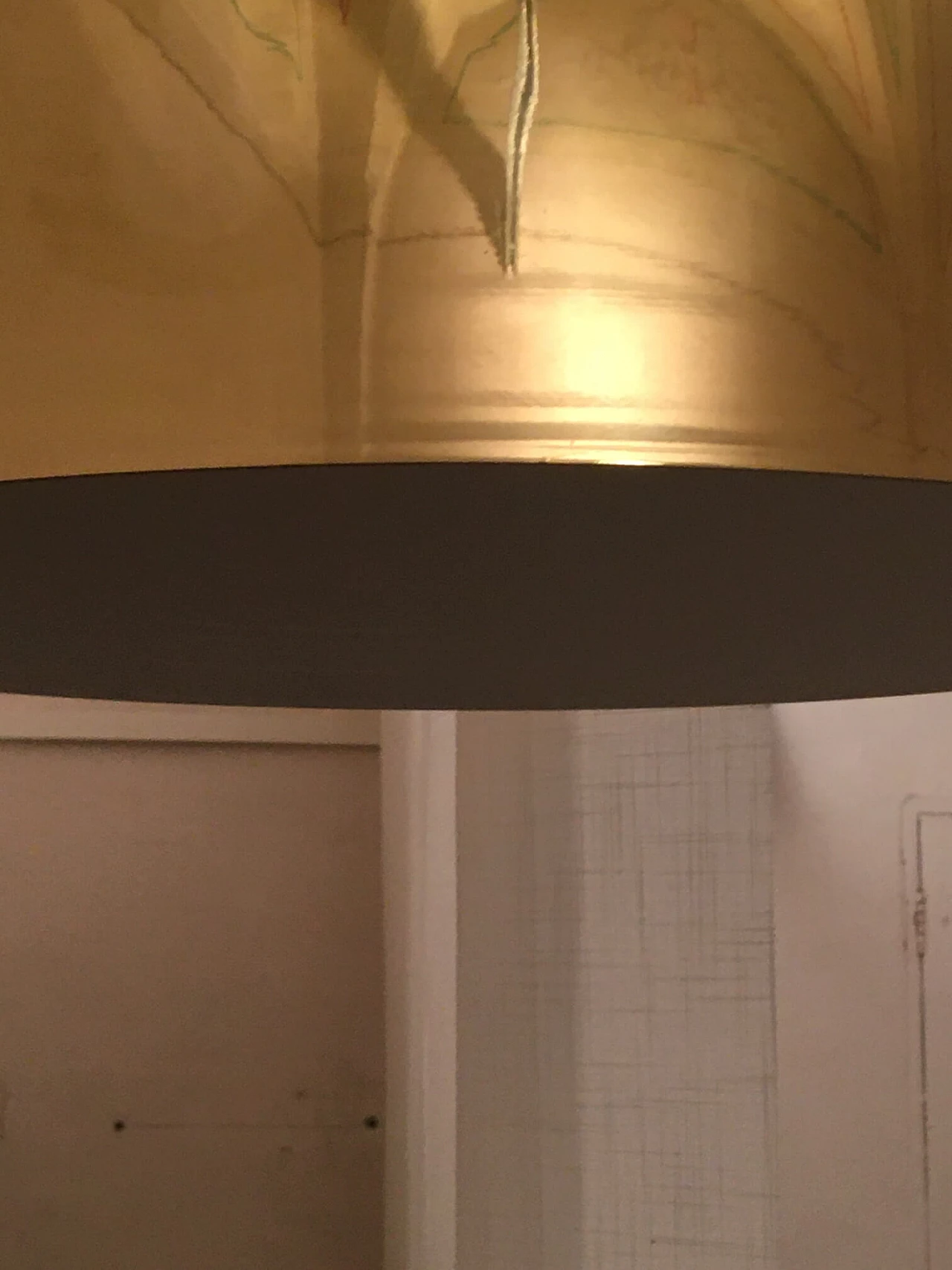 Lampadario semisferico in ottone, anni '70 4