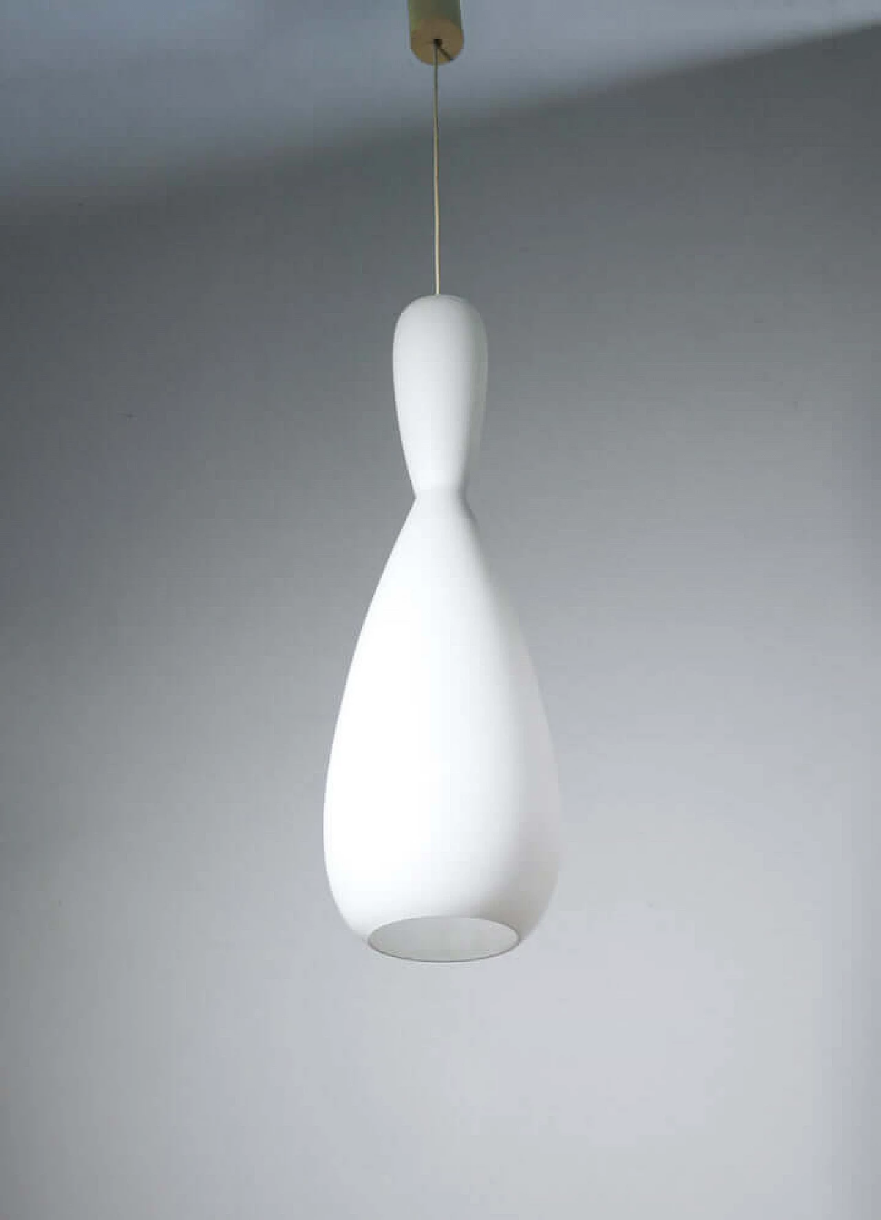 Opaline glass hanging lamp in the style of Stilnovo, 1970s 1