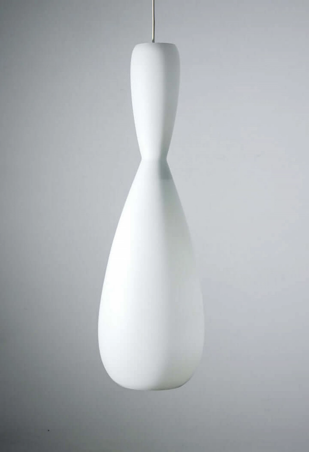 Opaline glass hanging lamp in the style of Stilnovo, 1970s 4