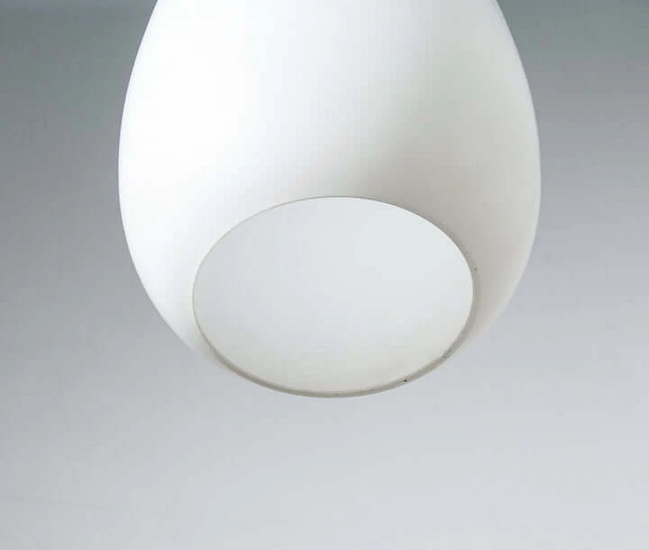 Opaline glass hanging lamp in the style of Stilnovo, 1970s 5