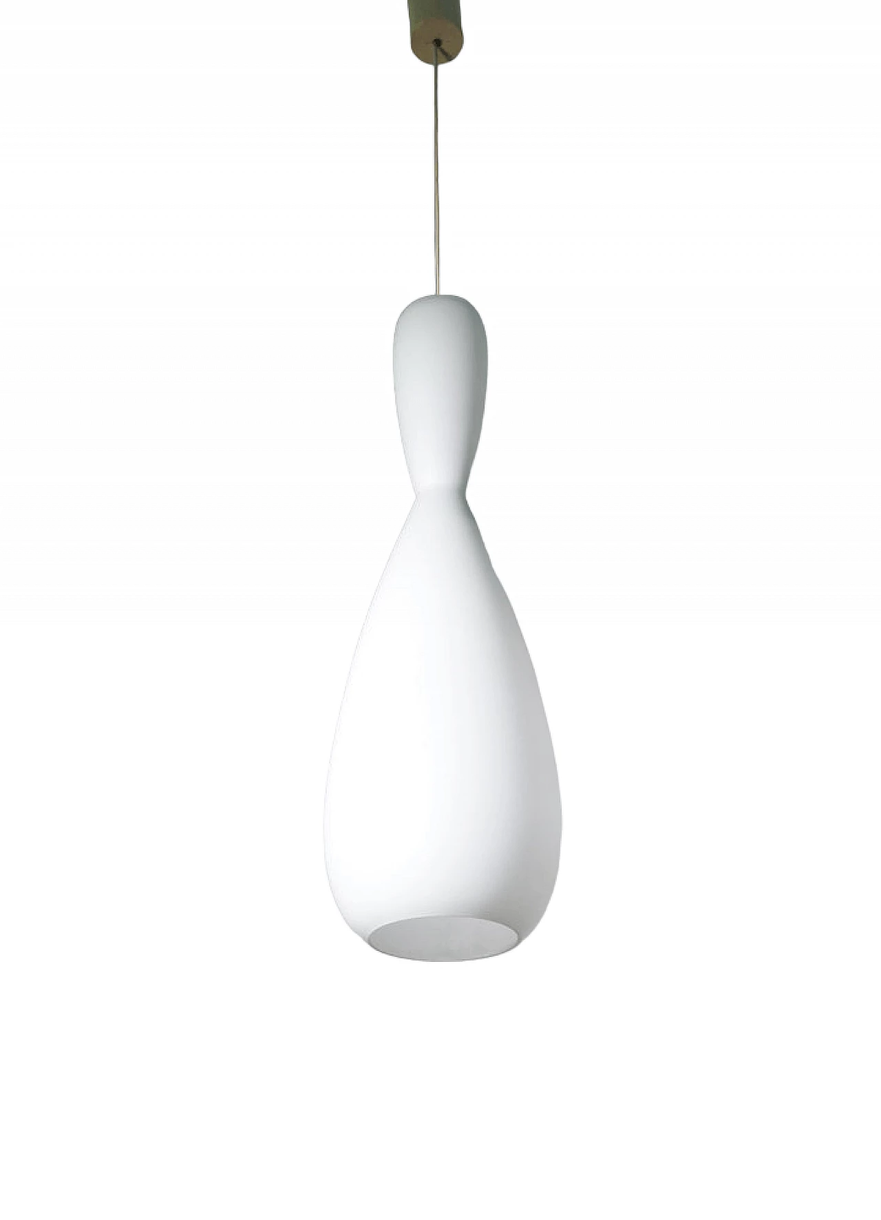 Opaline glass hanging lamp in the style of Stilnovo, 1970s 8