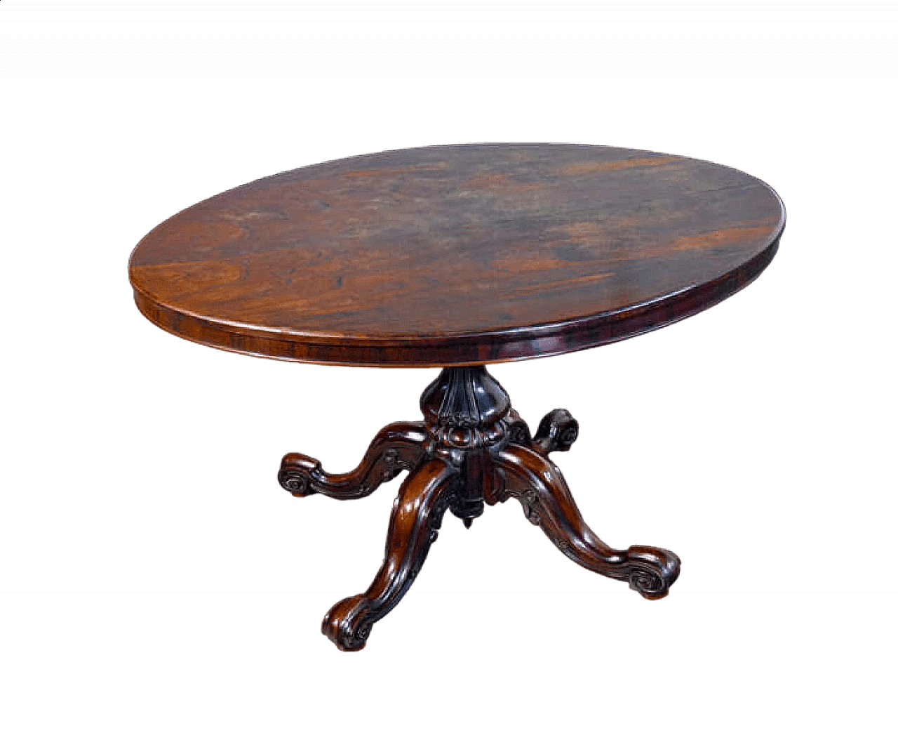 Victorian oval rosewood table, 19th century 9