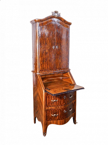 Trumeau Luigi XV lastronato in bois de rose e palissandro, '700