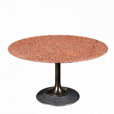 Tavolo in metallo con piano in granito di Gianni Moscatelli per Formanova, anni '70