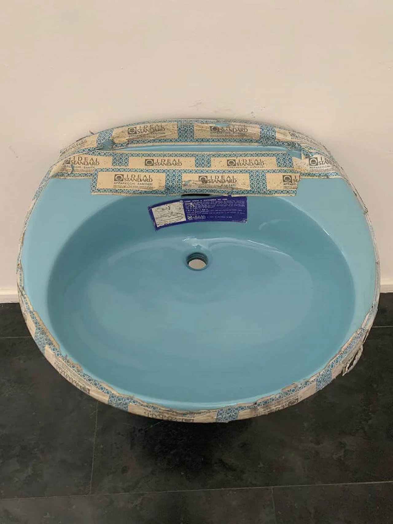 Ellipse washbasin light blue by Ideal Standard, 1970s 5
