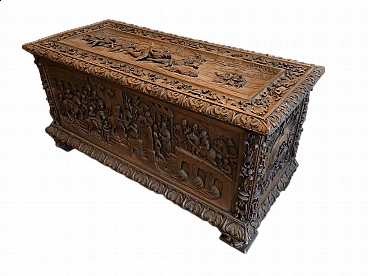 Credenza in legno massello intagliata, prima metà '800