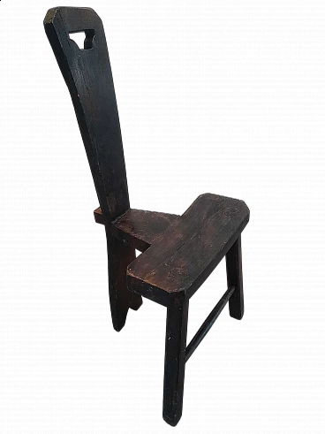 Solid wood milking chair