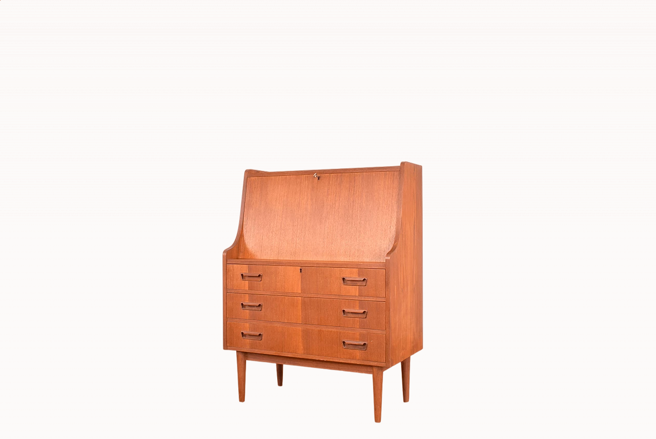 Secretaire danese in teak di Gunnar Nielsen per Tibergaard, anni '60 21