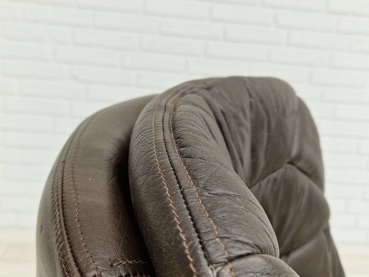 Poltrona danese Silhouette in pelle di H.W. Klein per Bramin Møbler, anni '70 6