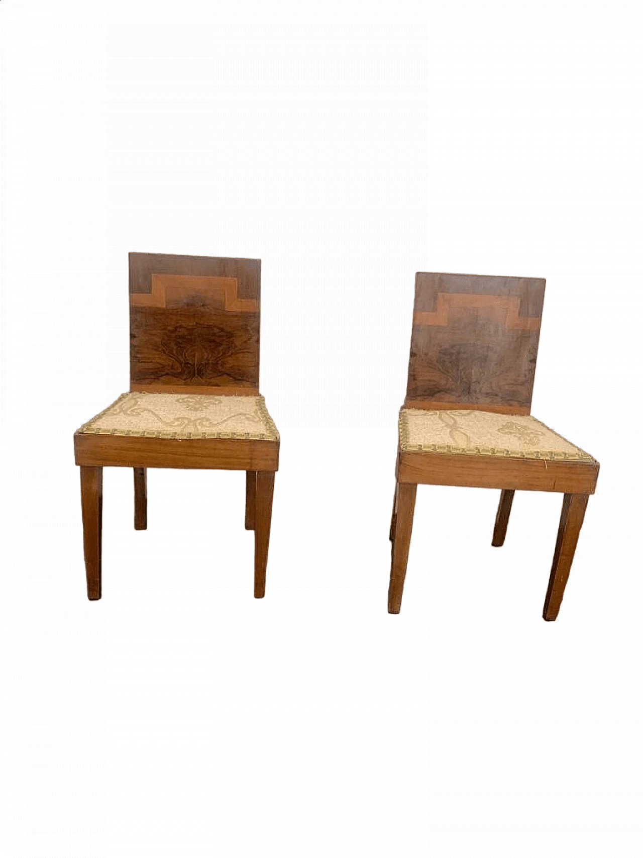 Pair of wooden chairs by Franco Vezzani, 1930s 6