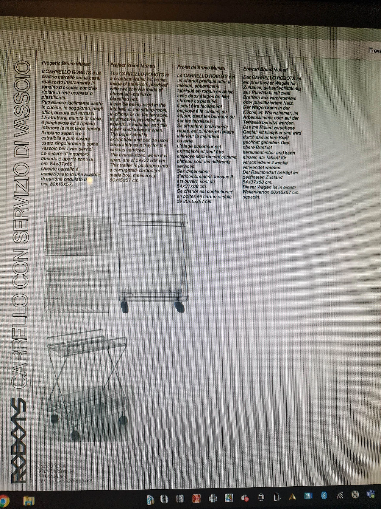 Cart by Bruno Munari for Robots, 1970s 5