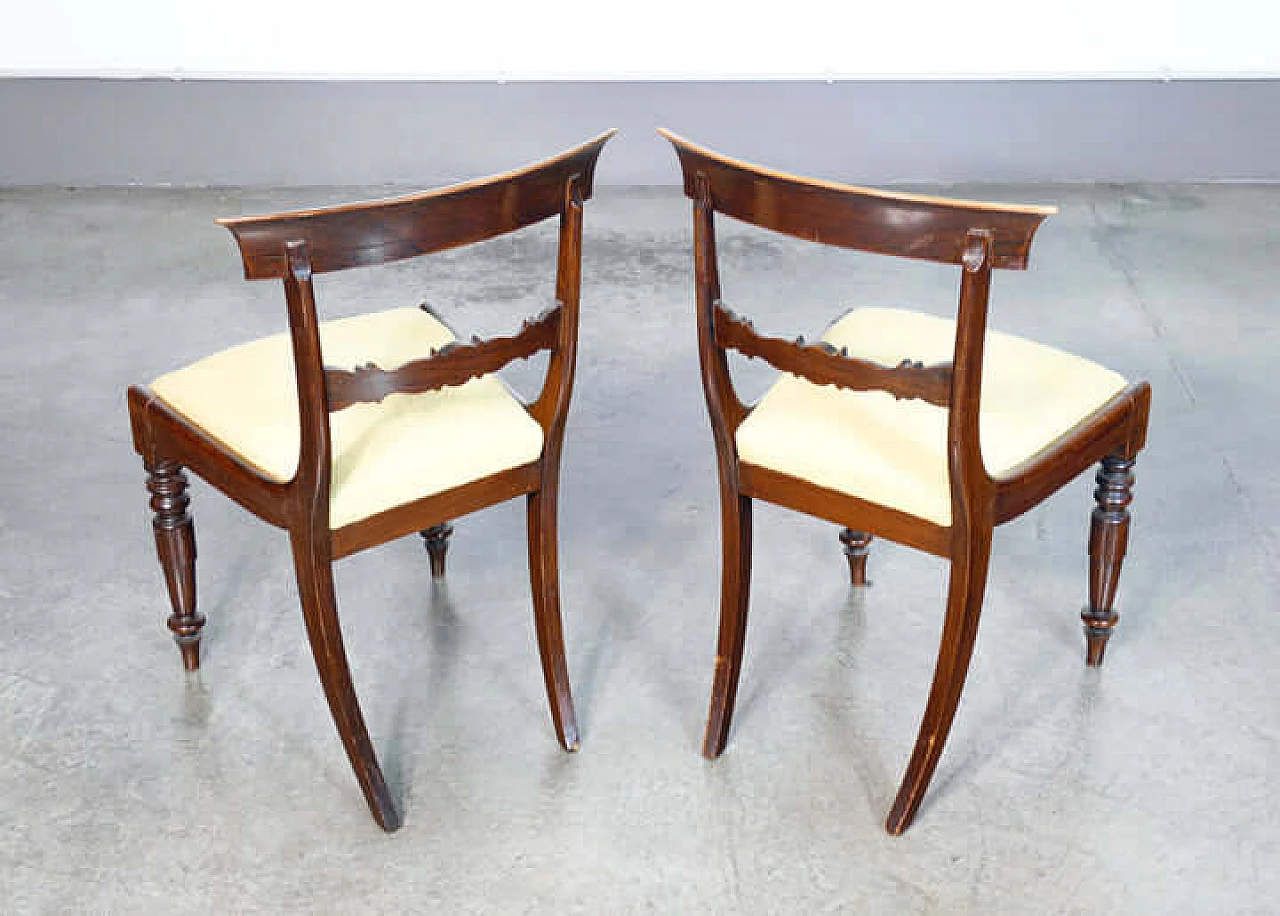 8 Directoire chairs in solid beech and fabric, early 19th century 9