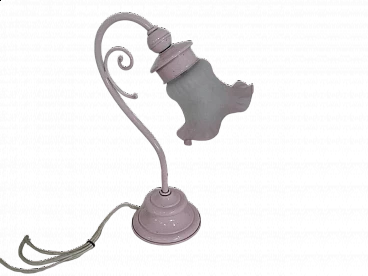 White and pink glass table lamp, 1970s