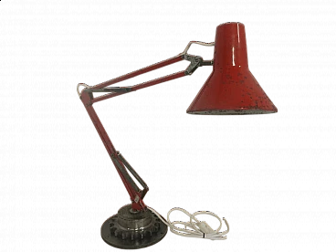 Lampada da tavolo LB Den Mark in metallo rosso e bianco, anni '60