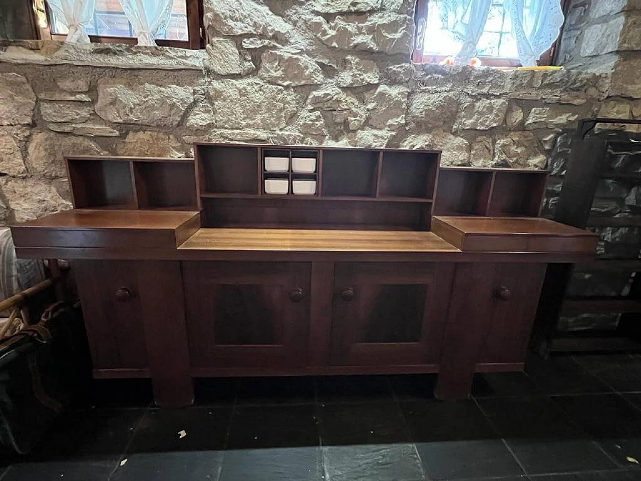 Credenza in legno di Silvio Coppola per Bernini, anni '60 1