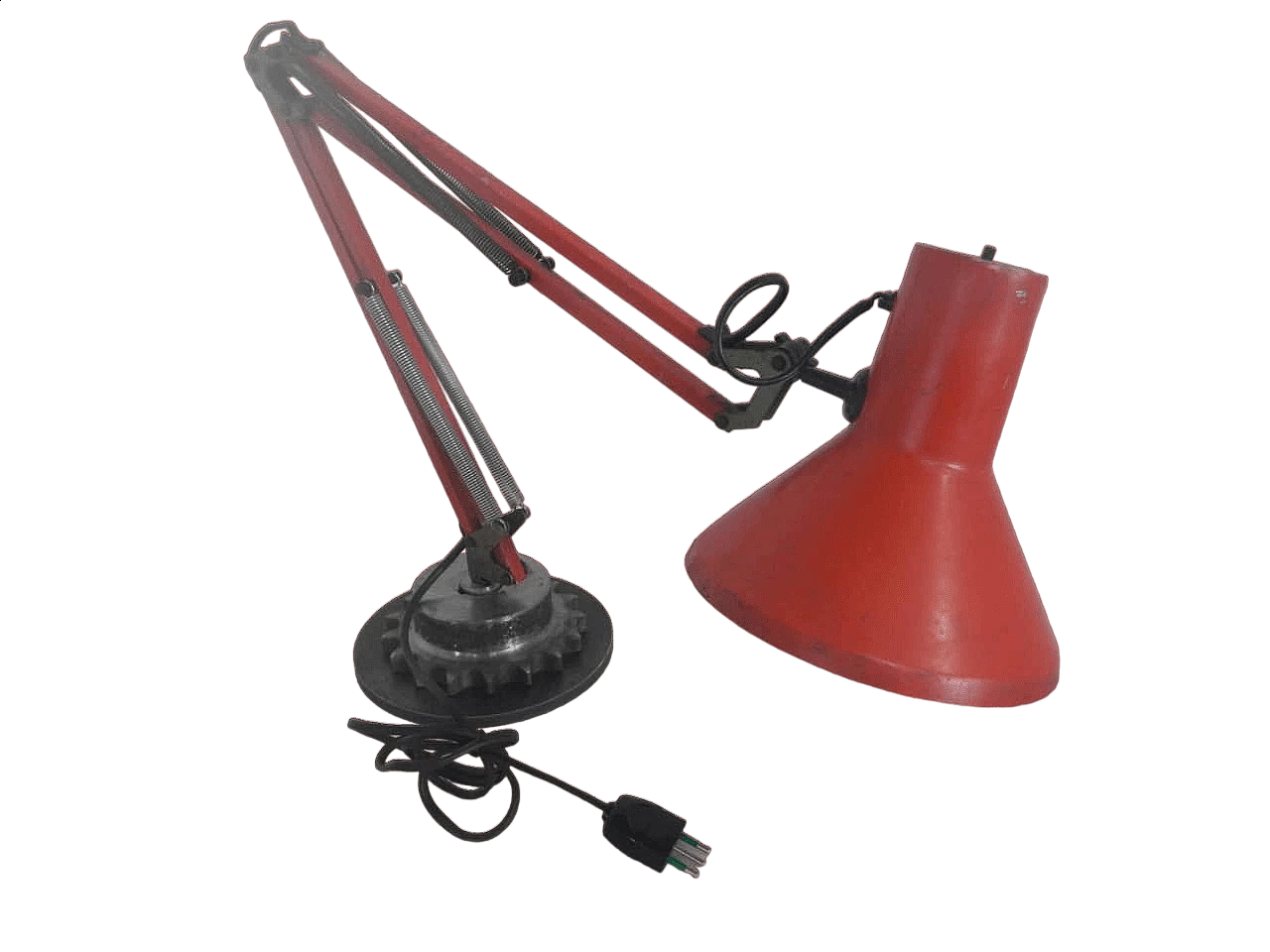 Adjustable Emmedi red metal table lamp, 1960s 10