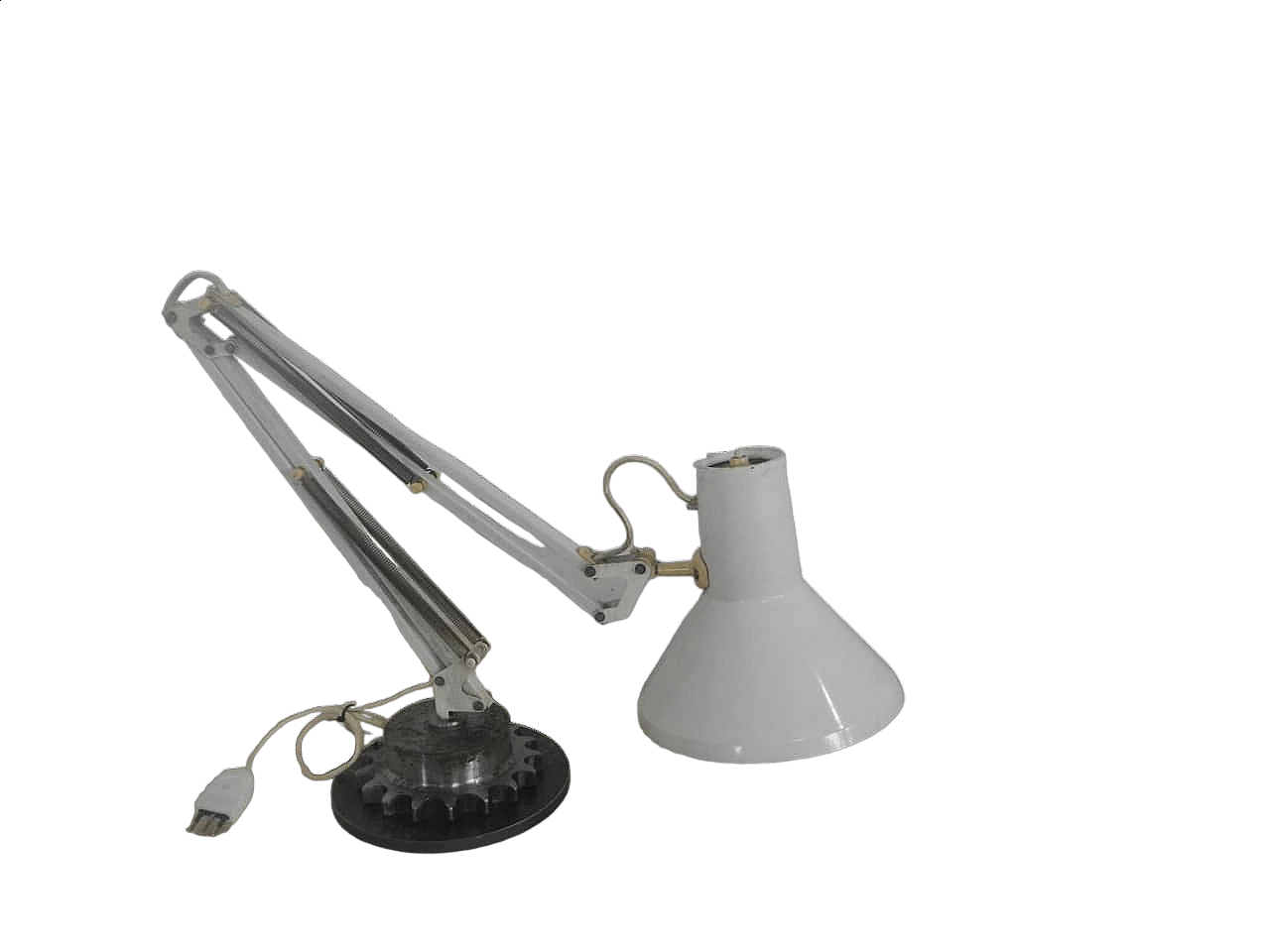 White metal table lamp by Emmedi, 1960s 11