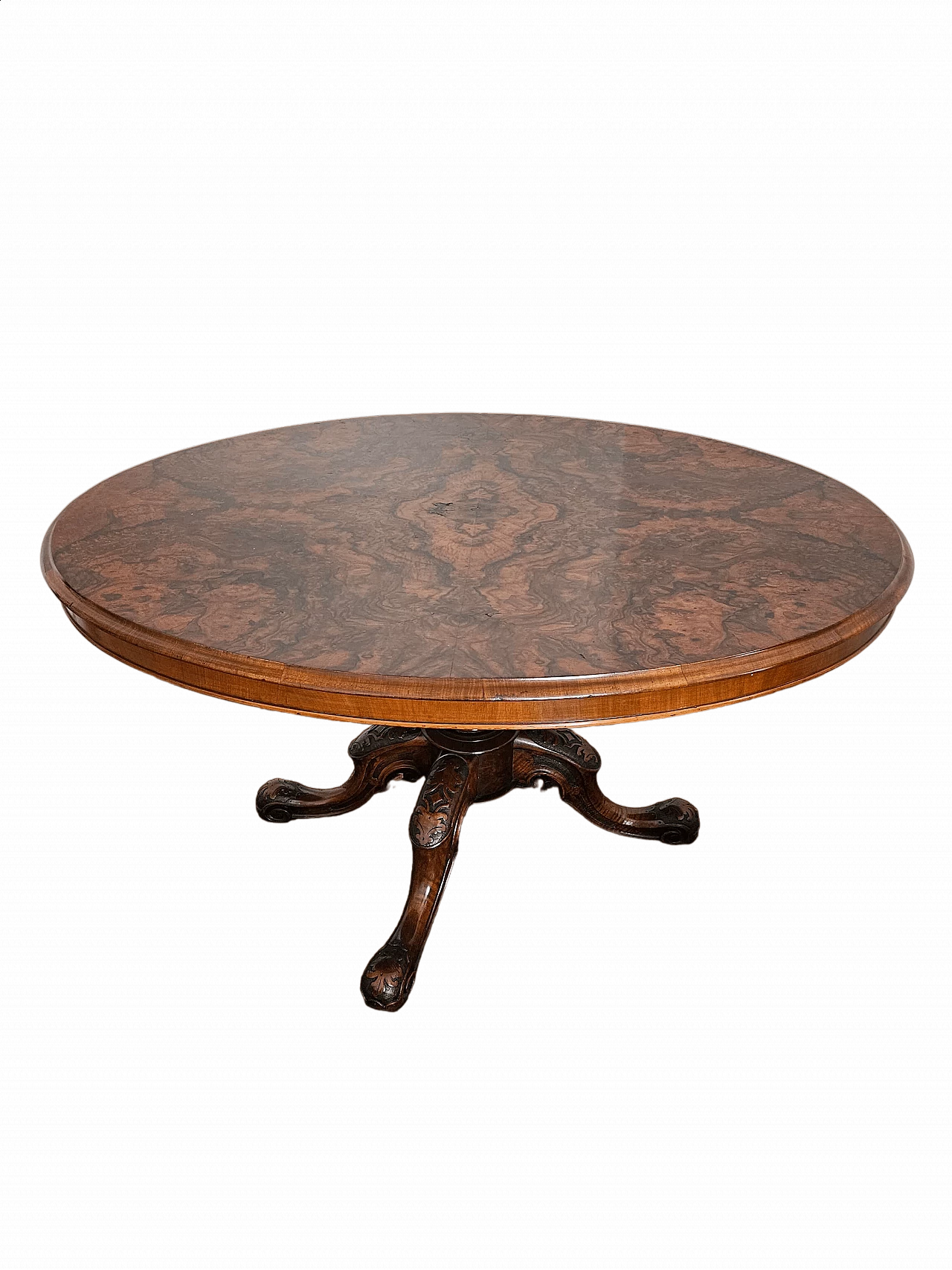 Oval Louis Philippe table in briarwood slabs, 19th century 12