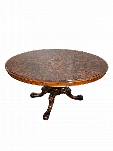 Oval Louis Philippe table in briarwood slabs, 19th century