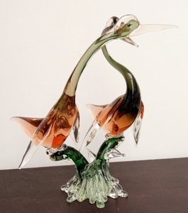 Murano glass sculpture of cormorants by Archimede Seguso, 1970s