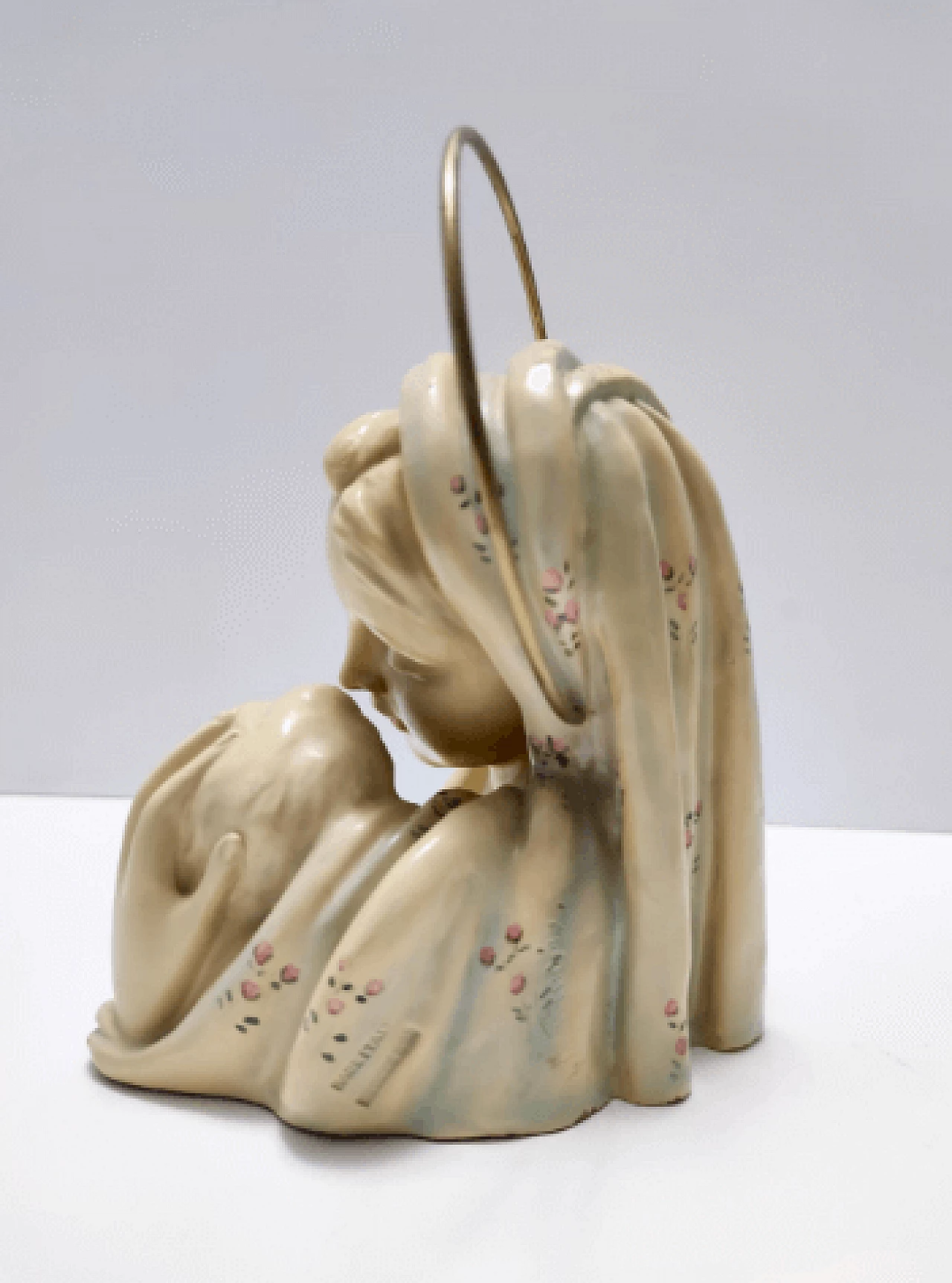 Arturo Pannunzio, Madonna and Child, ceramic and brass sculpture, 1940s 4