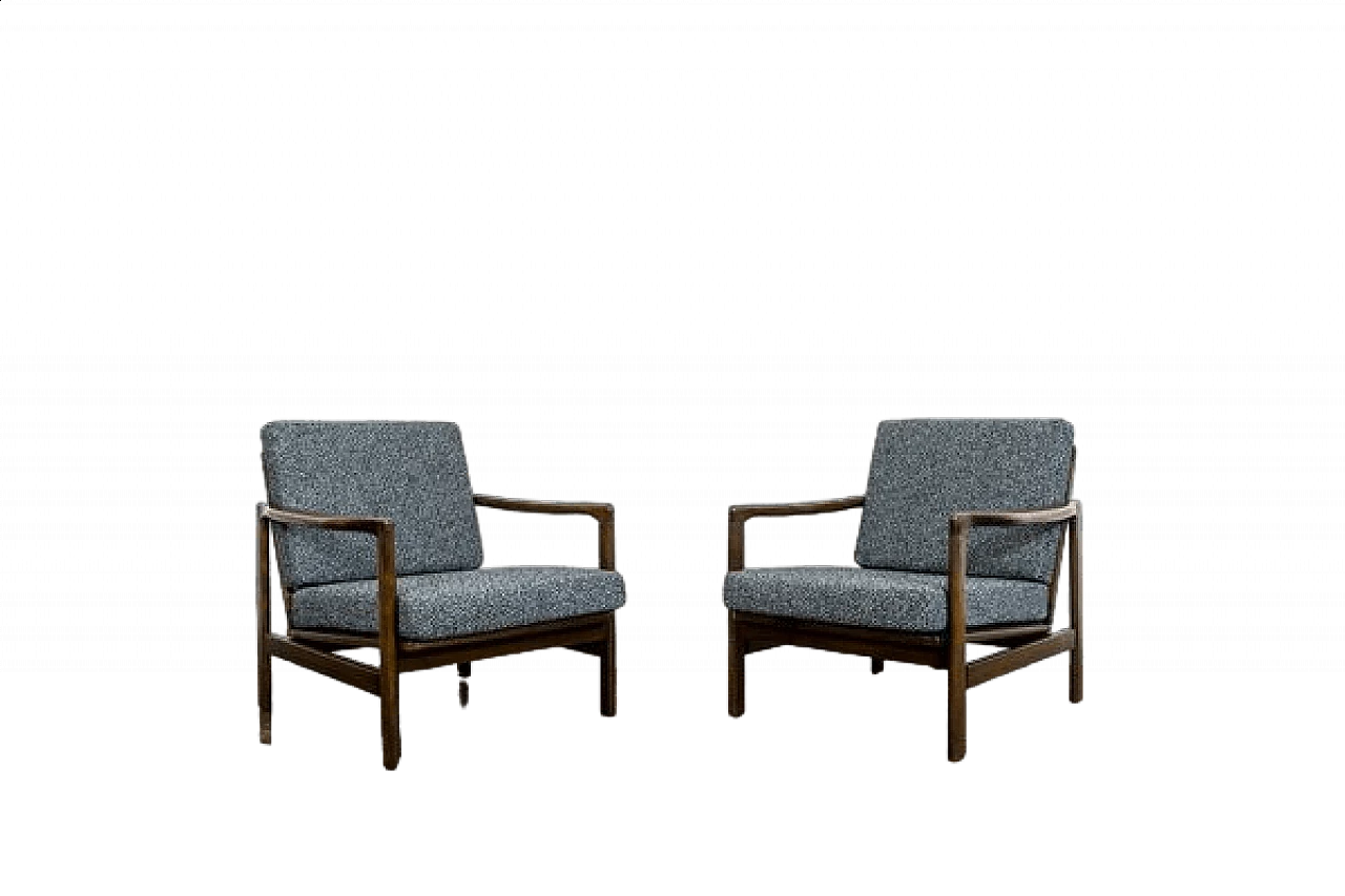 Pair of armchairs B-7522 attributed to Zenon Bączyk, 1960s 32