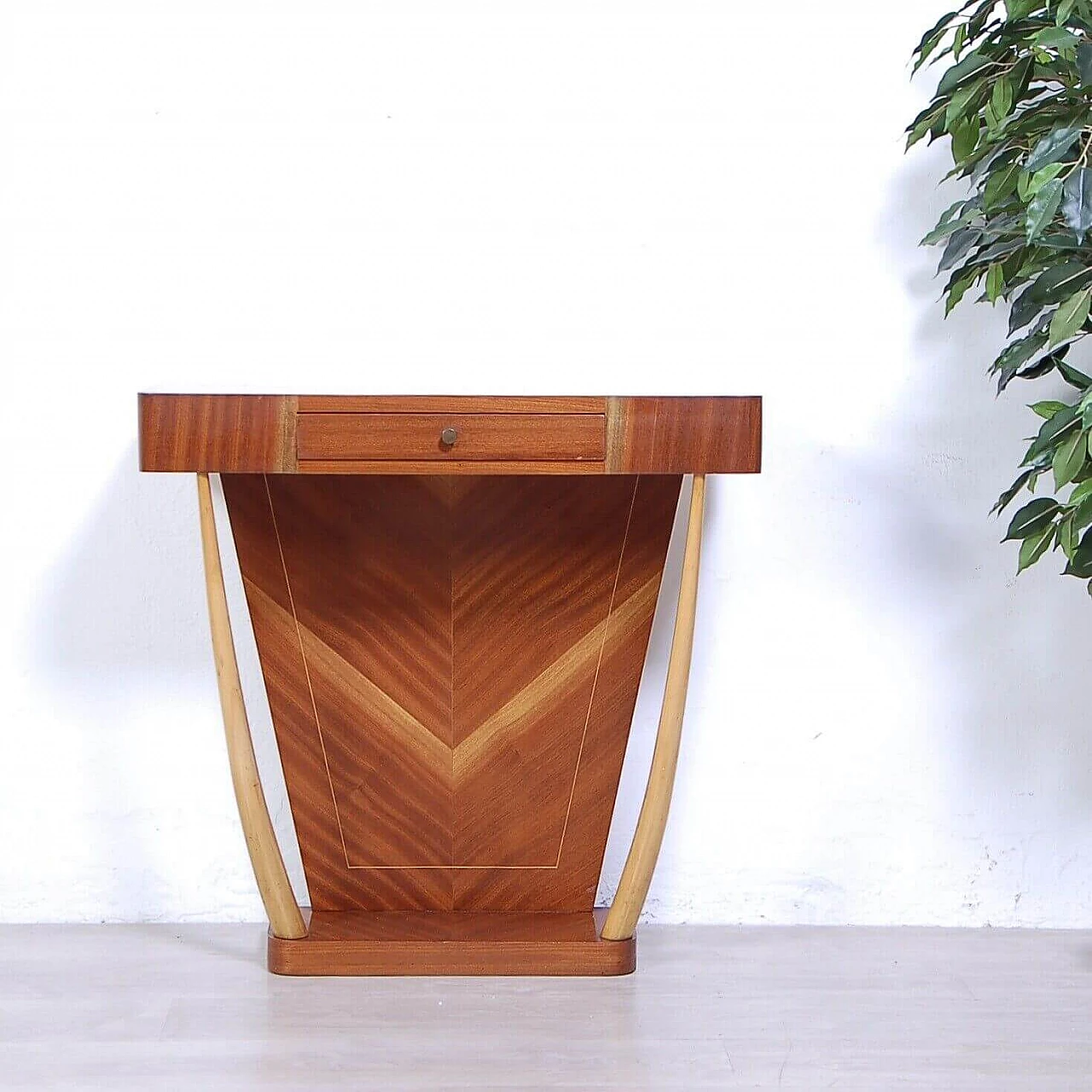 Veneered wood console in the style of Paolo Buffa, 1950s 2