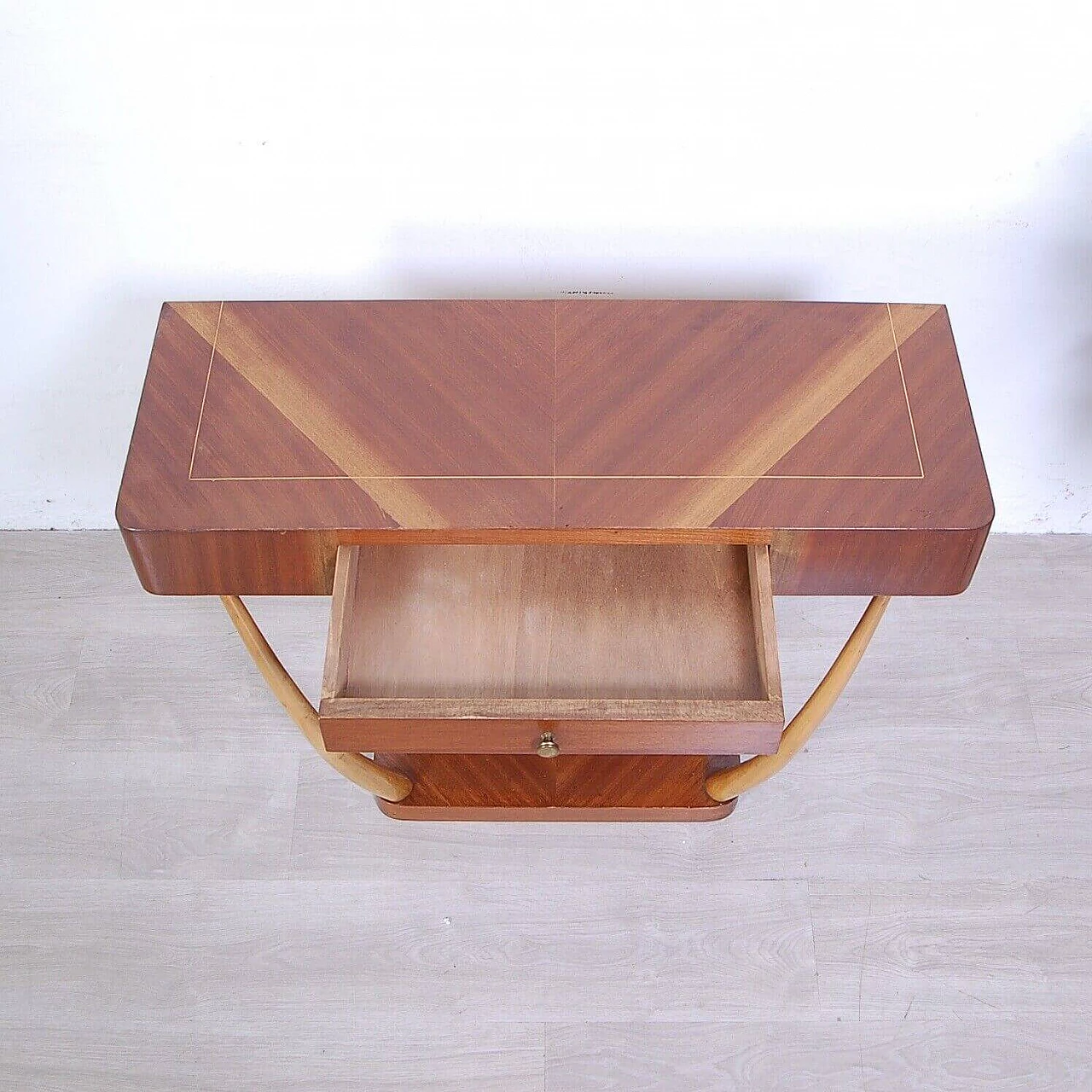 Veneered wood console in the style of Paolo Buffa, 1950s 7