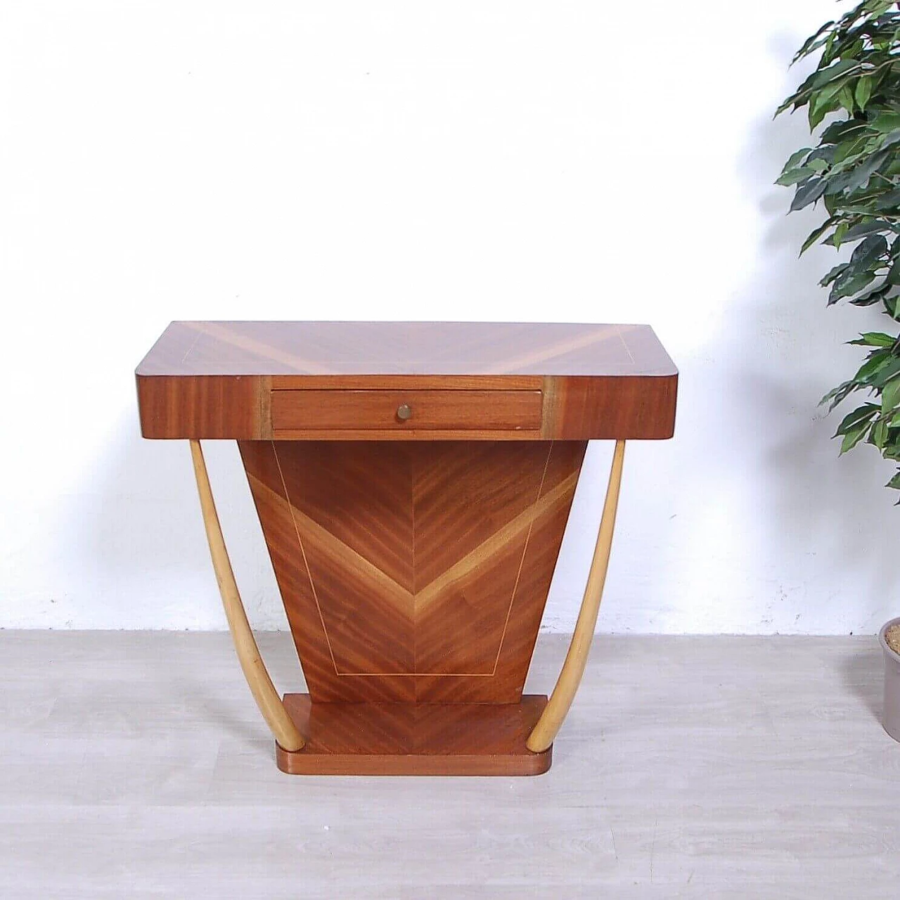 Veneered wood console in the style of Paolo Buffa, 1950s 8