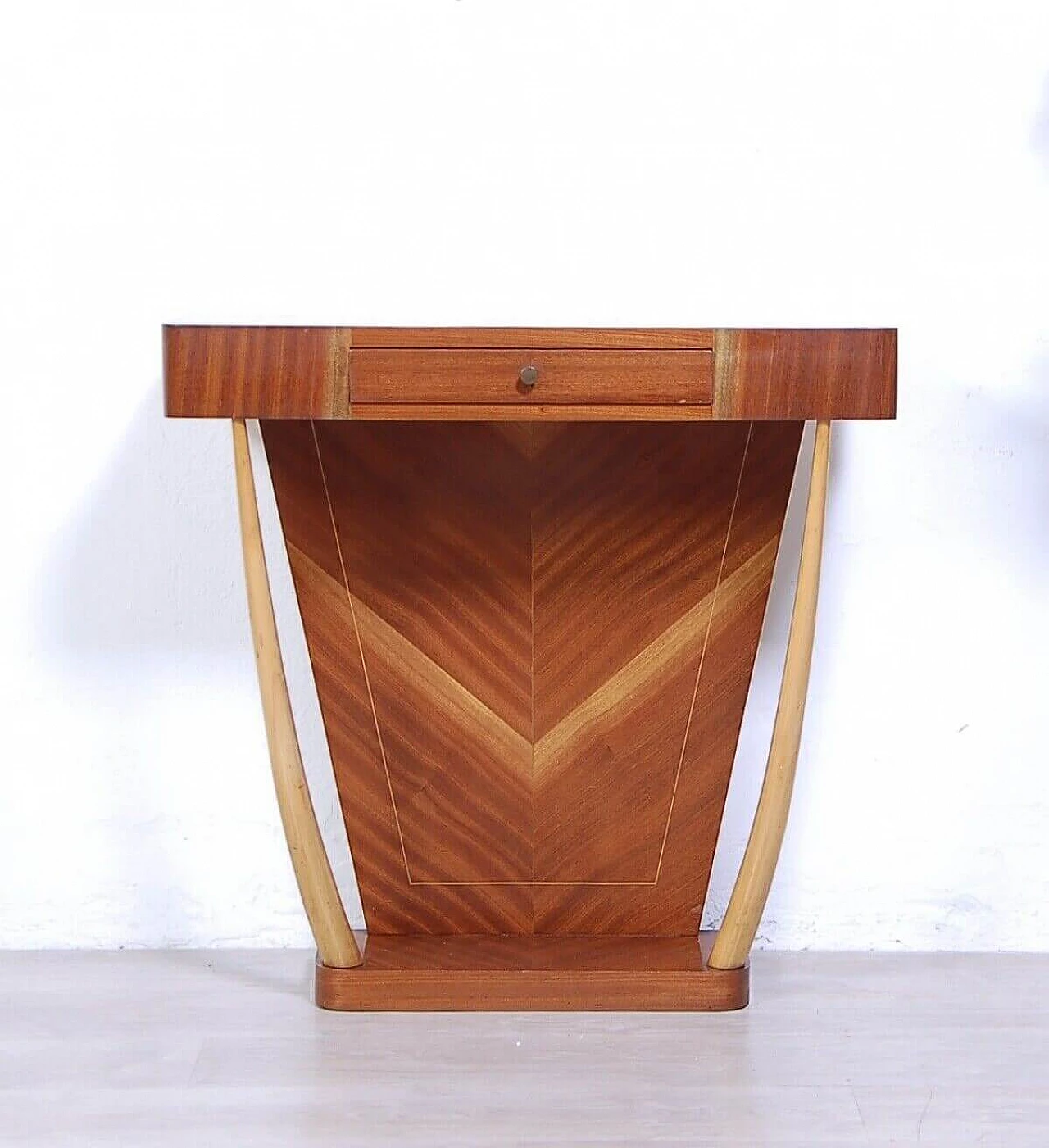 Veneered wood console in the style of Paolo Buffa, 1950s 9