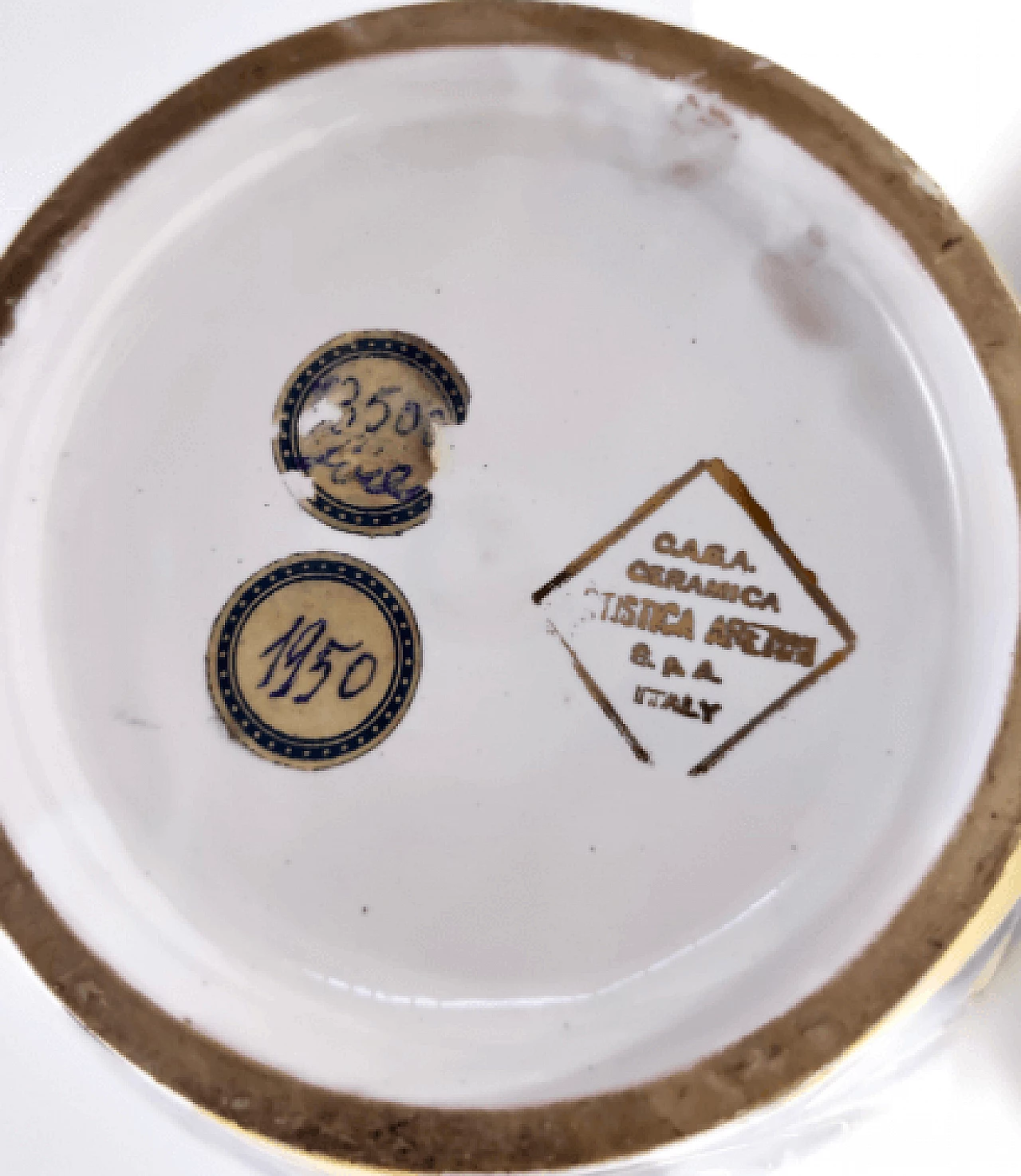 Yellow and blue ceramic amphora vase by Zulimo Aretini, 1950s 7