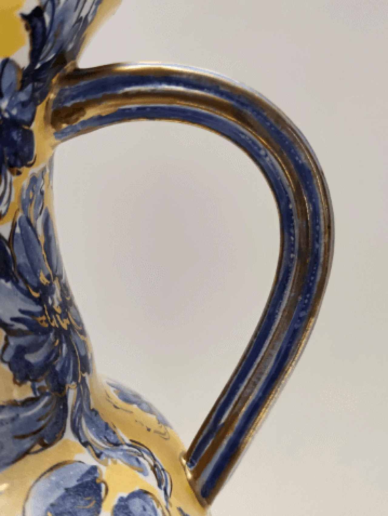 Yellow and blue ceramic amphora vase by Zulimo Aretini, 1950s 9