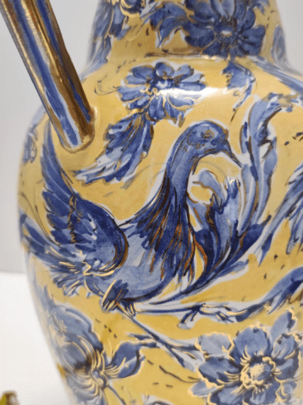 Yellow and blue ceramic amphora vase by Zulimo Aretini, 1950s 11