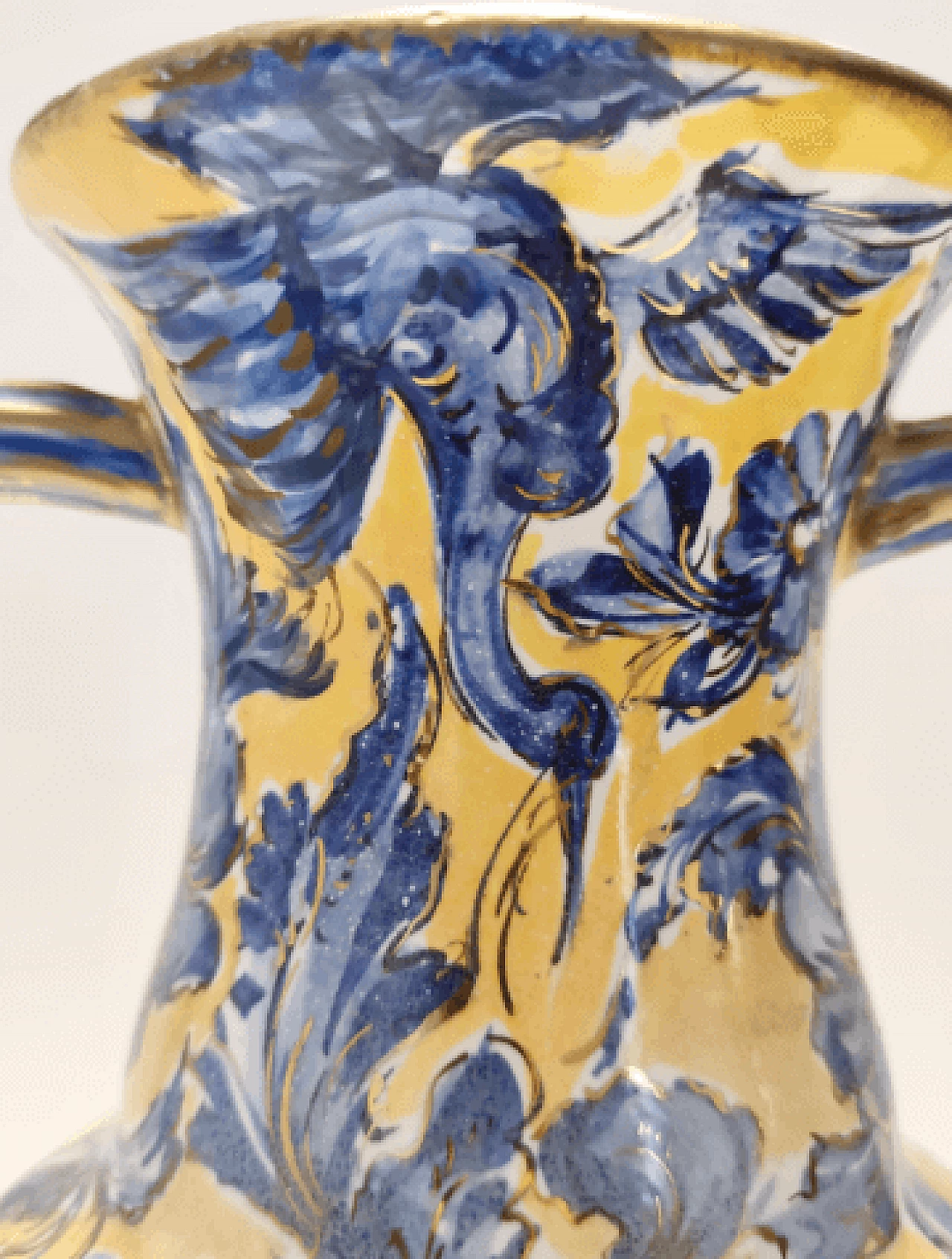 Yellow and blue ceramic amphora vase by Zulimo Aretini, 1950s 13