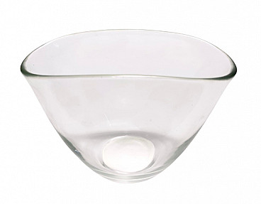 Transparent Murano blown glass vase, 1950s