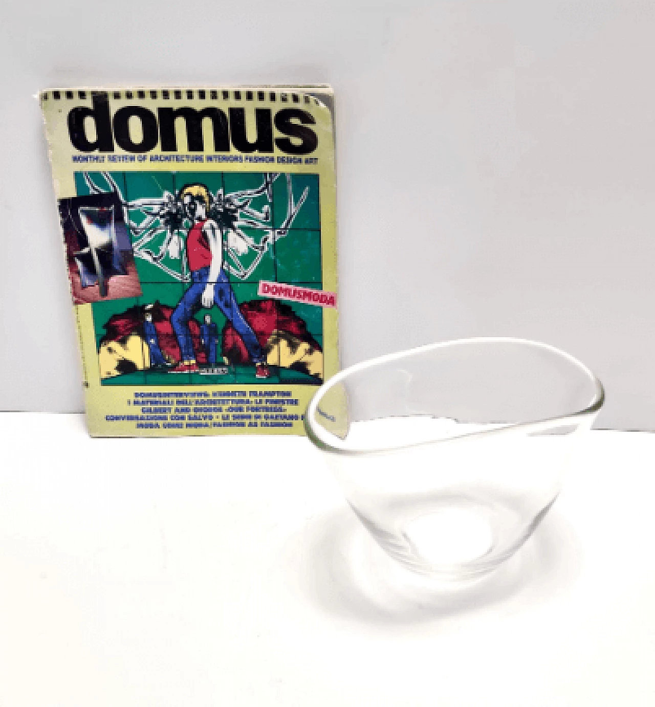 Transparent Murano blown glass vase, 1950s 3