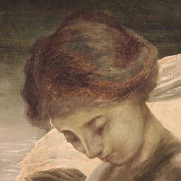 Female nude, oil painting on canvas, reproduction of Gino Piccioni