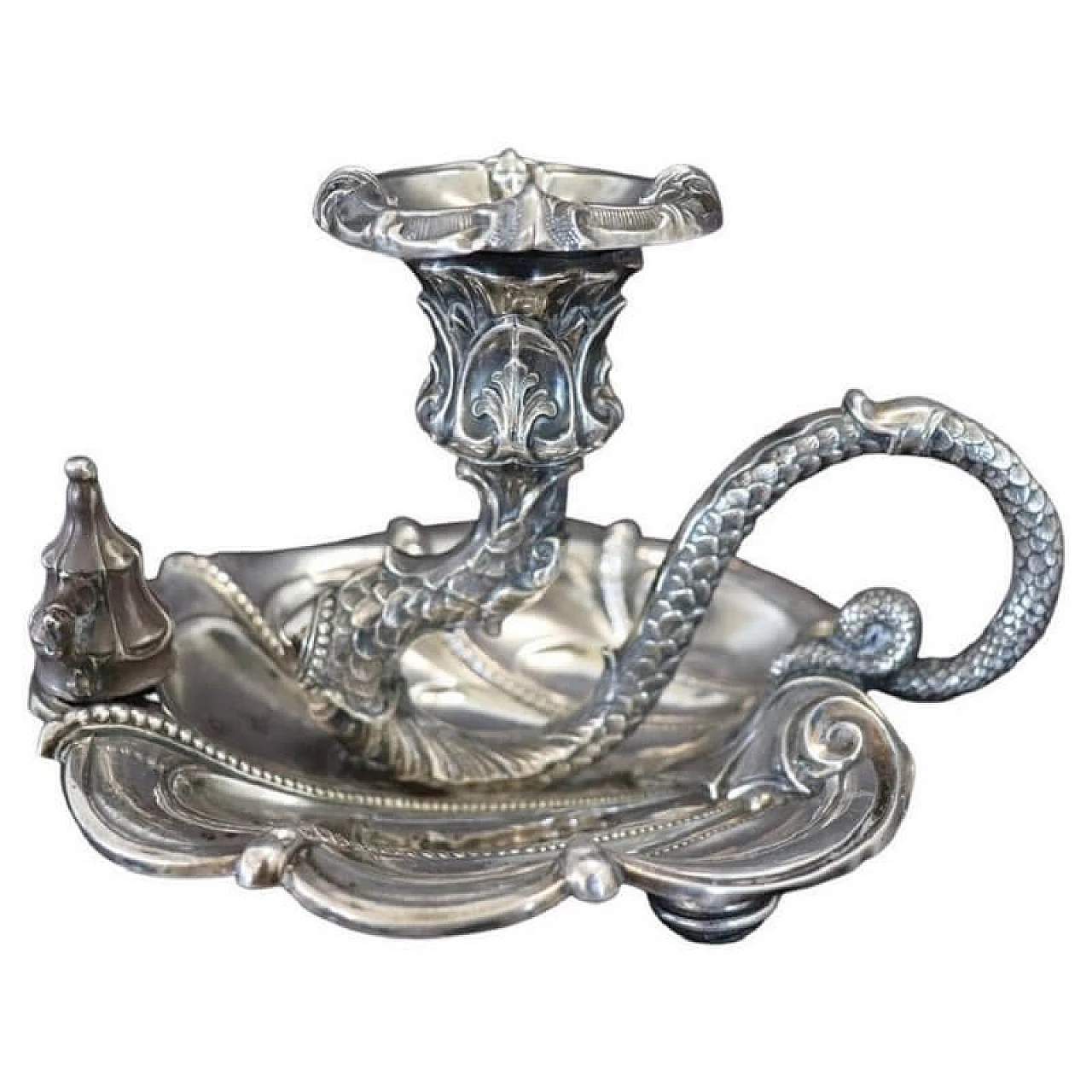 Art Nouveau silver candlestick by Wilhelm Binder, late 19th century 1