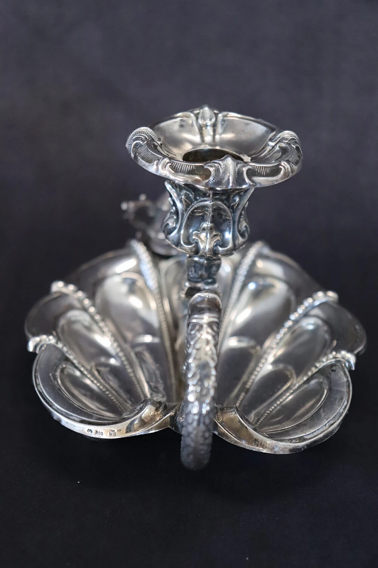 Art Nouveau silver candlestick by Wilhelm Binder, late 19th century 2