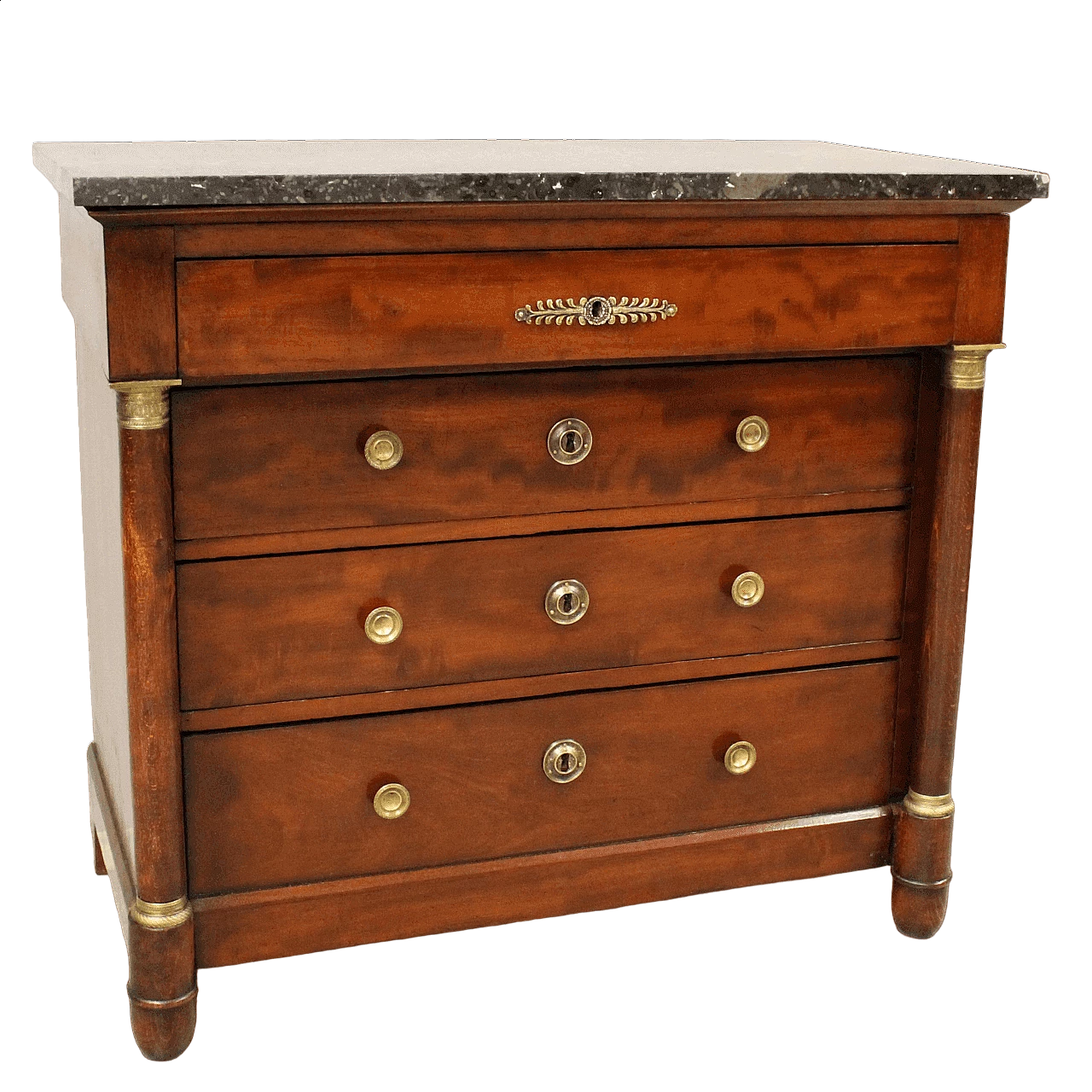 Empire mahogany commode with marble top, early 19th century 11