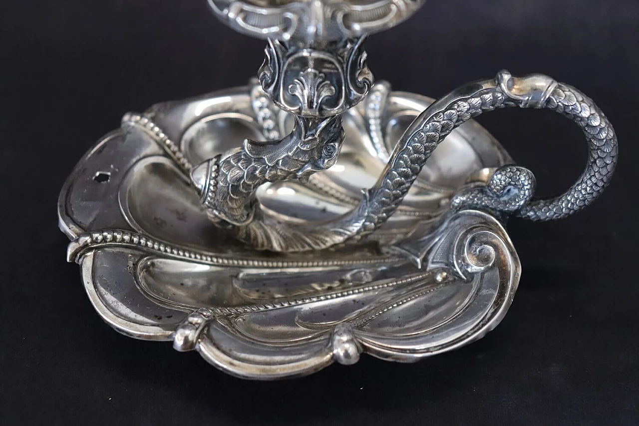 Candeliere Art Nouveau in argento di Wilhelm Binder, fine '800 9