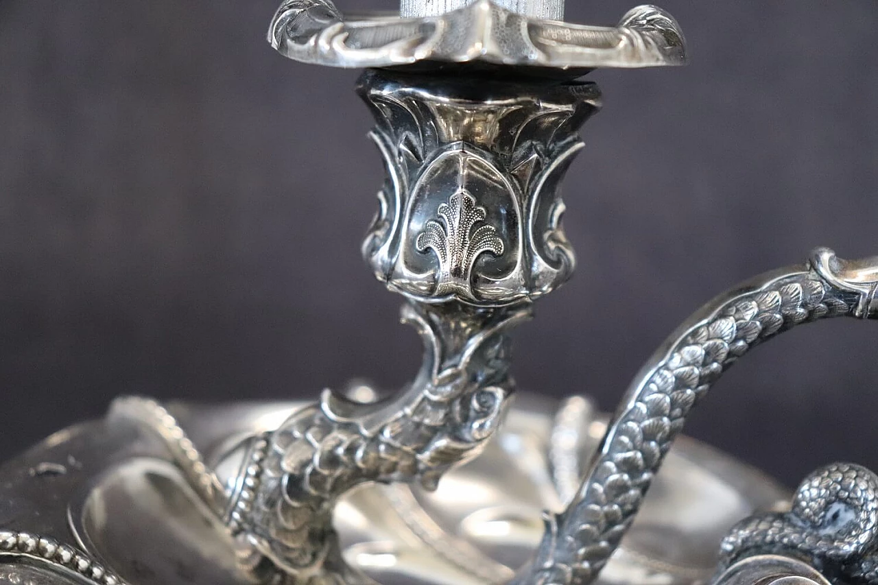 Art Nouveau silver candlestick by Wilhelm Binder, late 19th century 10